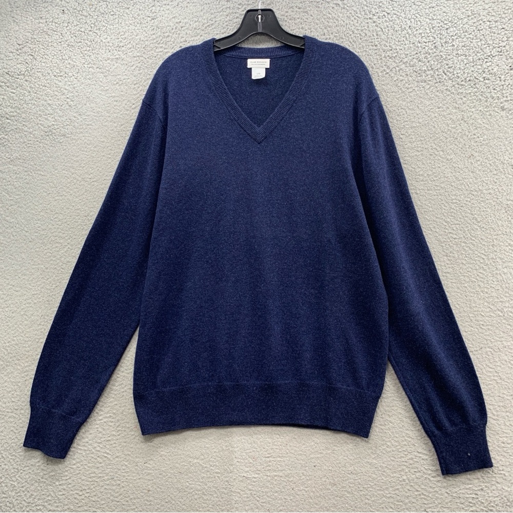 Club Monaco Italian Cashmere Navy V-Neck Long Sleeve Pullover Sweater Men’s L